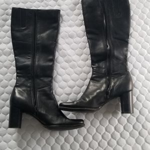 Black Leather Knee High Boots Size 7.5